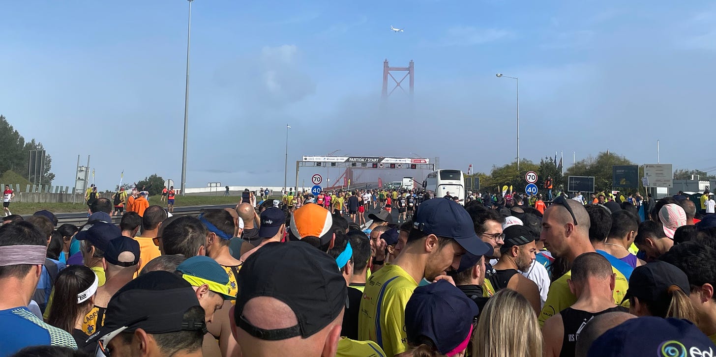 Race start at the EDP Lisbon Half Marathon