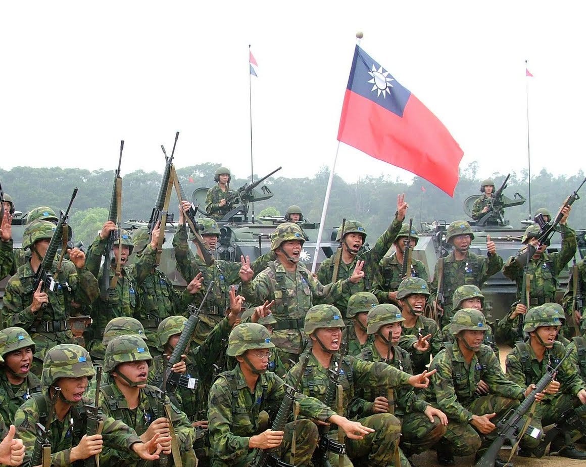 Taiwanese troops following an undated exercise. 