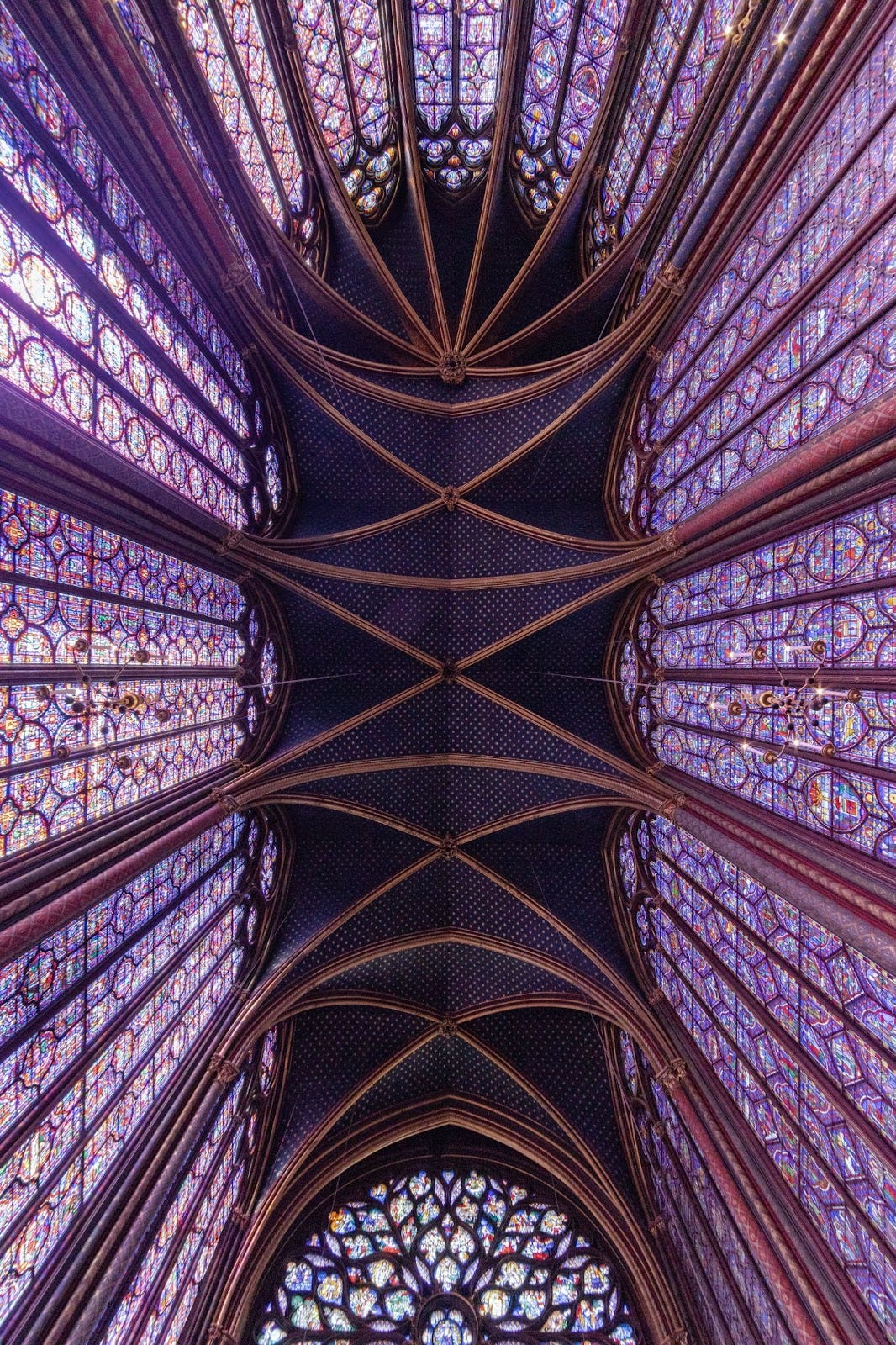Stained glass windows from Saint Chapelle in Paris, France Stained glass windows from Saint Chapelle in Paris, France