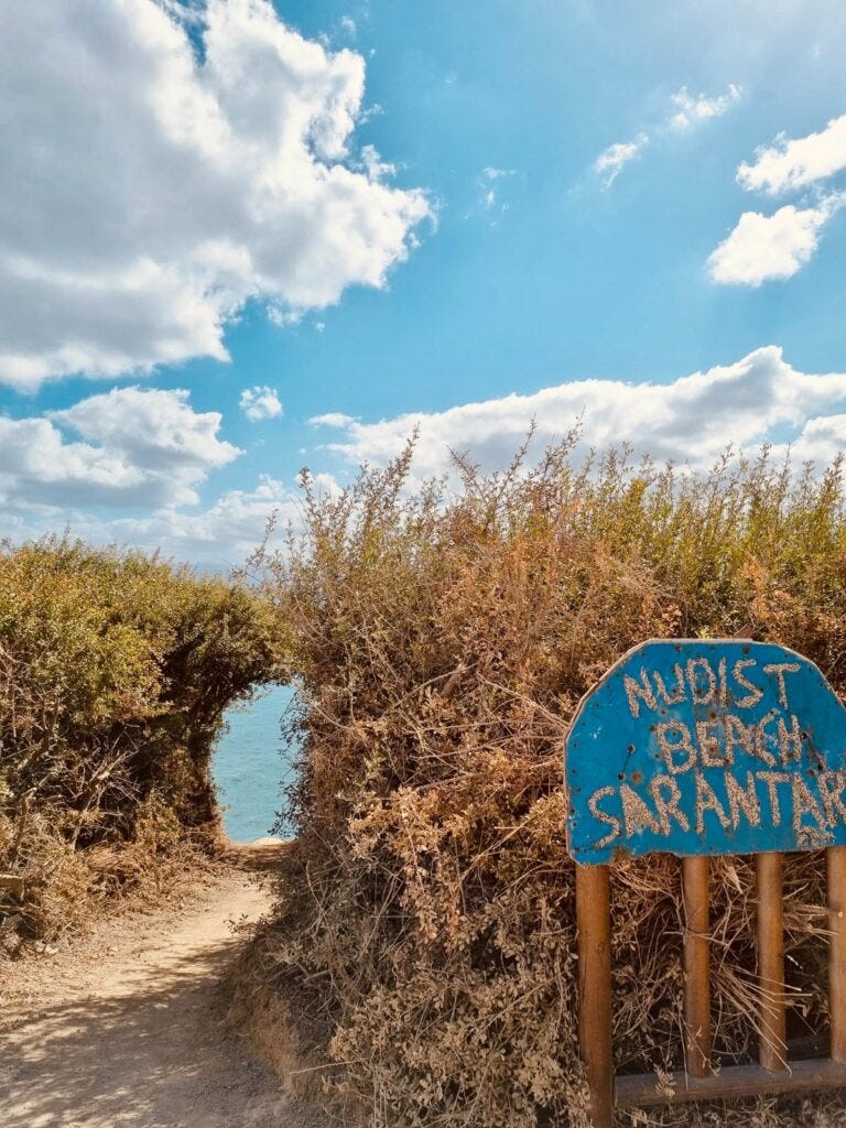 Nudist beach in Crete 