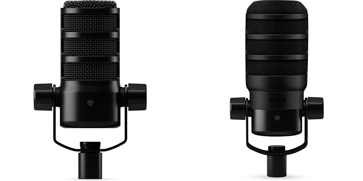 El PodMic USB y el PodMic USB con su cortavientos maravilloso