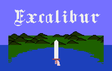 Excalibur (Atari 8-bit) screenshot: Title screen.