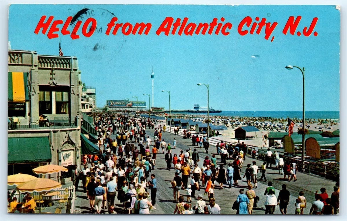 Postcard NJ 1970 Atlantic City Boardwalk Photo View Vtg J3 | eBay