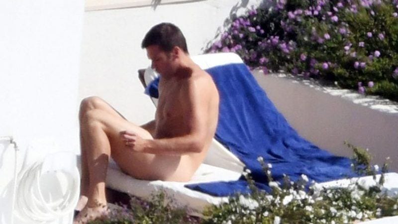 tom brady sunbathing body