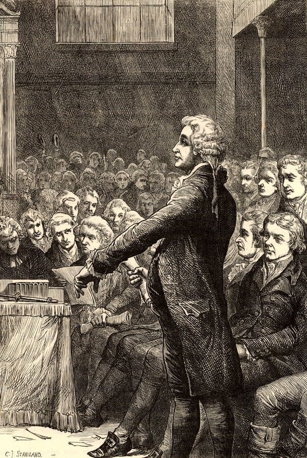 Edmund Burke in Britain&rsquo;s House of Commons.