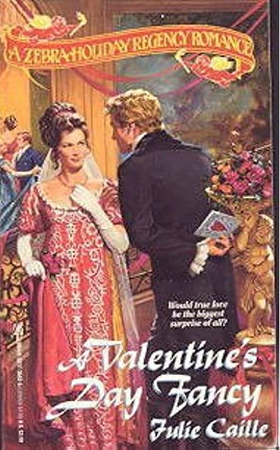 Front cover of Regency period romance novel depicting a bowing man and a blushing woman.