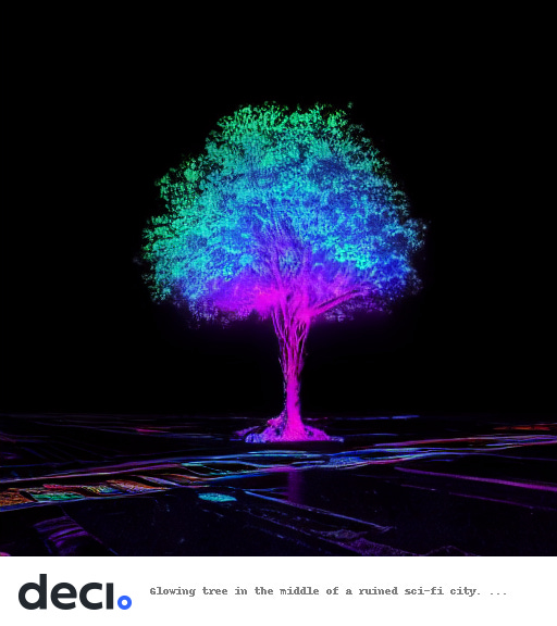 DeciDiffusion result for a neon tree