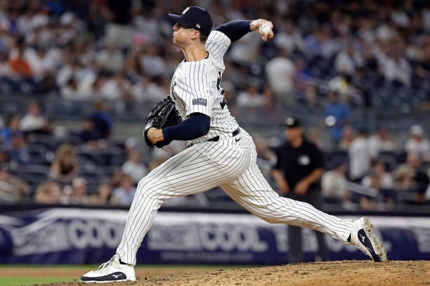 Clay Holmes of the New York Yankees in action during the ninth inning against the Baltimore Orioles at Yankee Stadium on June 18, 2024 in New York...