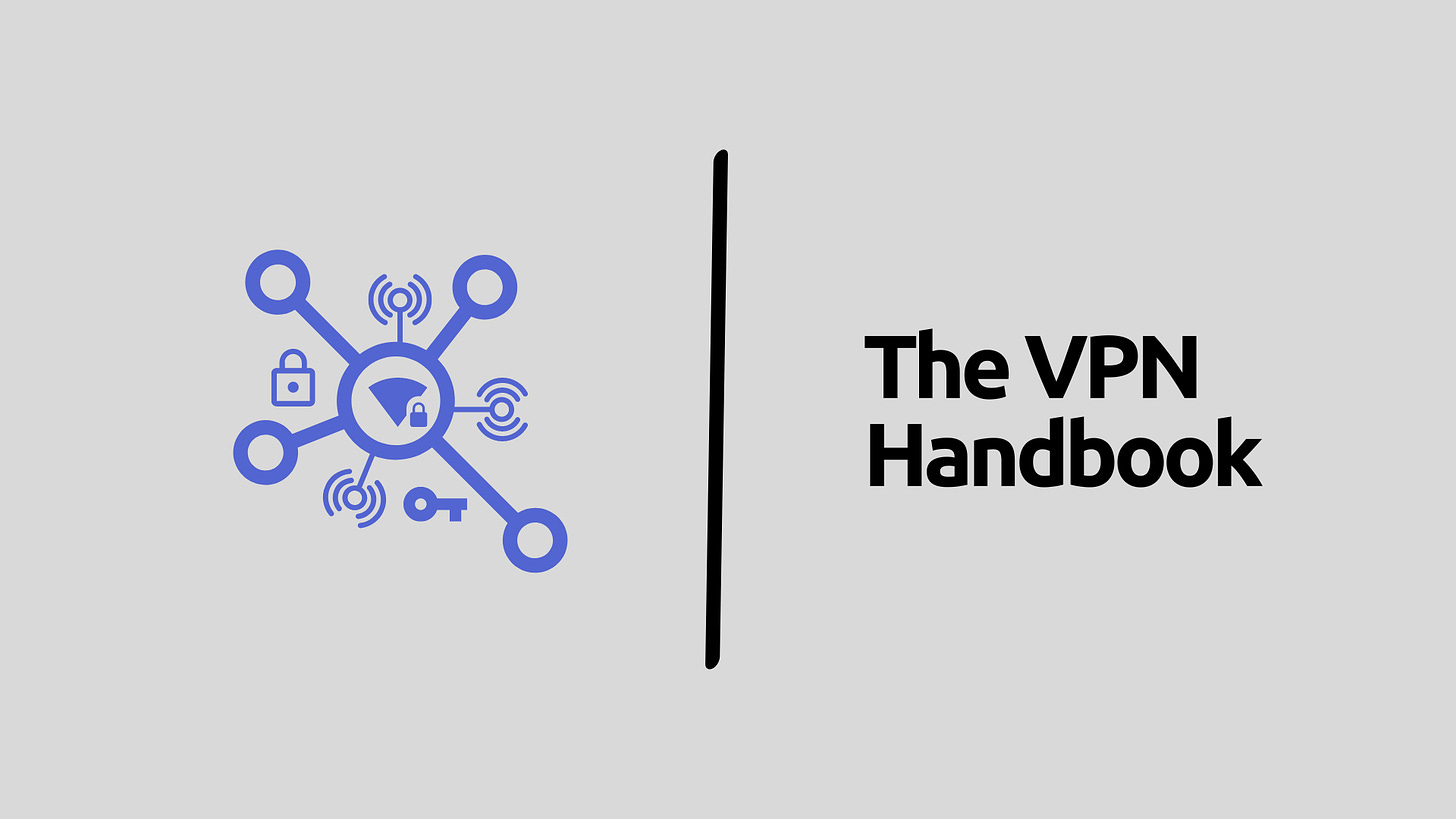 The VPN handbook icon with padlock, key and different connections