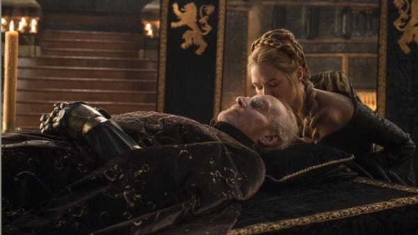 tywin dead with cersin game of thrones 2015