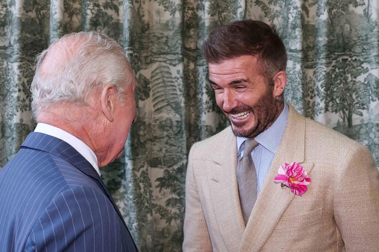 King Charles and David Beckham Share an Unexpected Moment at Chelsea Flower  Show