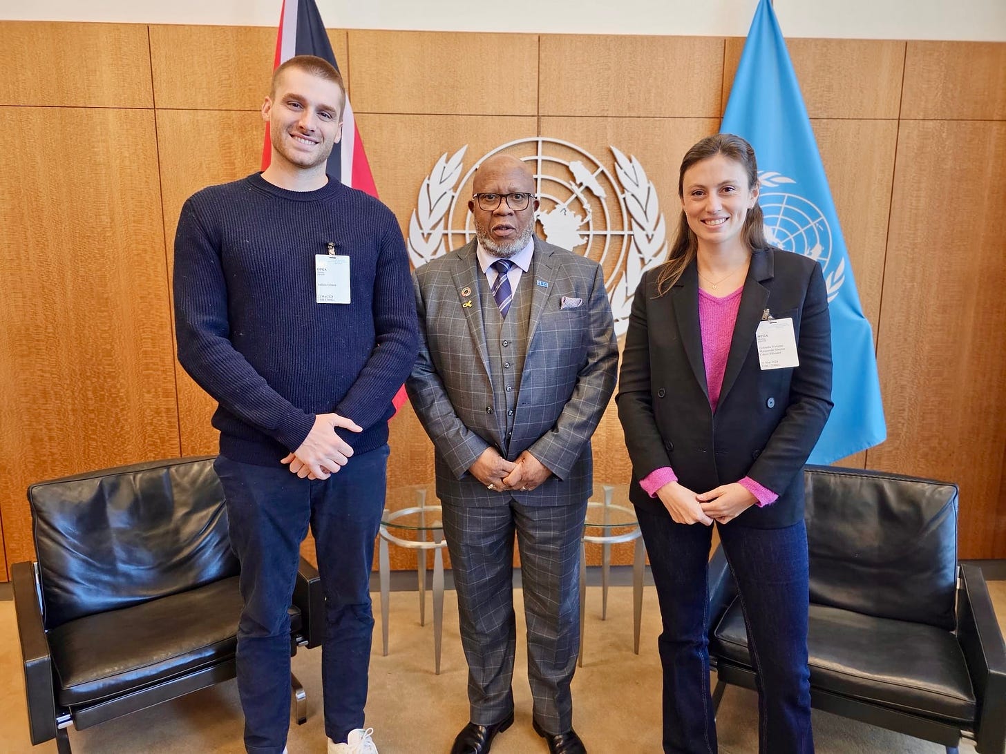 Picture with the President of the United Nations General Assembly, and my co-founder Andrea Venzon