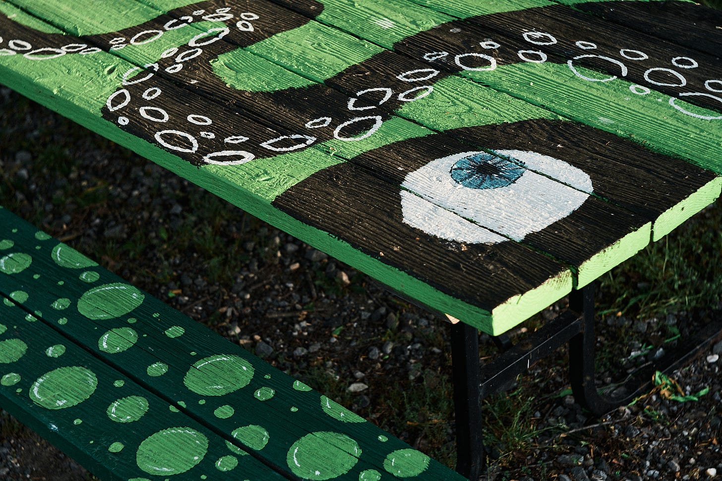Octopus and bubble themed picnic table