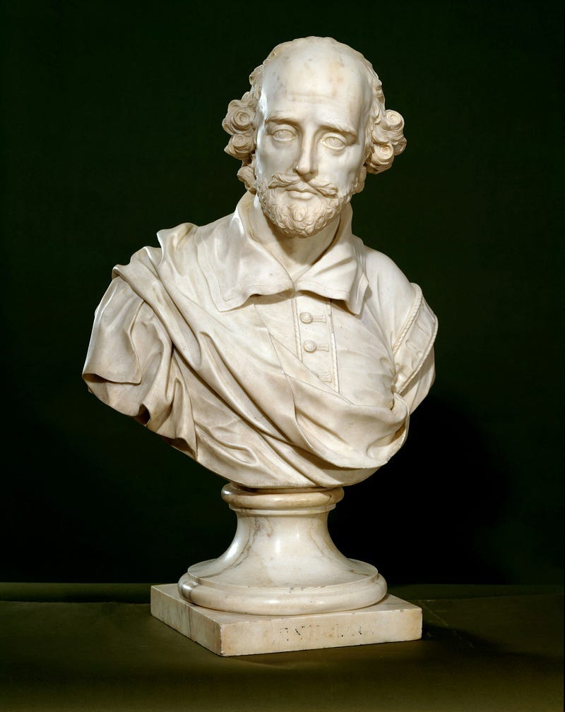 Bust of William Shakespeare.