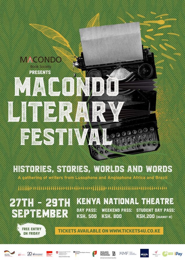 An ad for the Macondo Literary Festival, which brings writers from Lusophone Africa and Brazil to Nairobi, from 27 - 29 September
