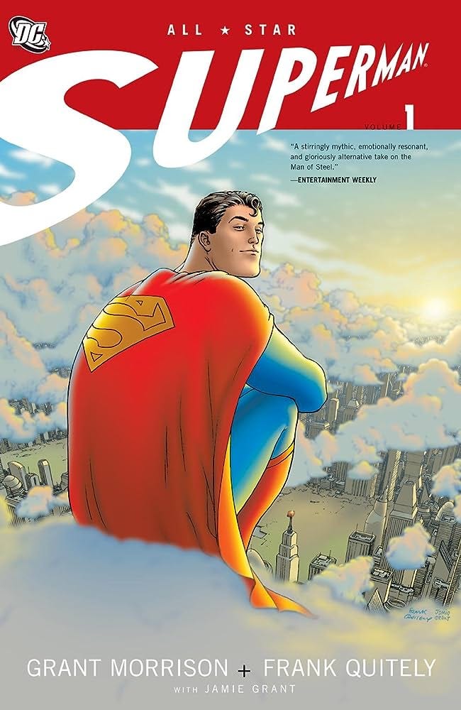 Tradeback cover of Morrison and Quitely's "All-Star Superman"