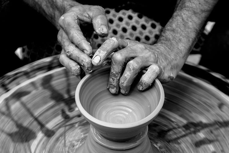 pottery being made on the potters wheel