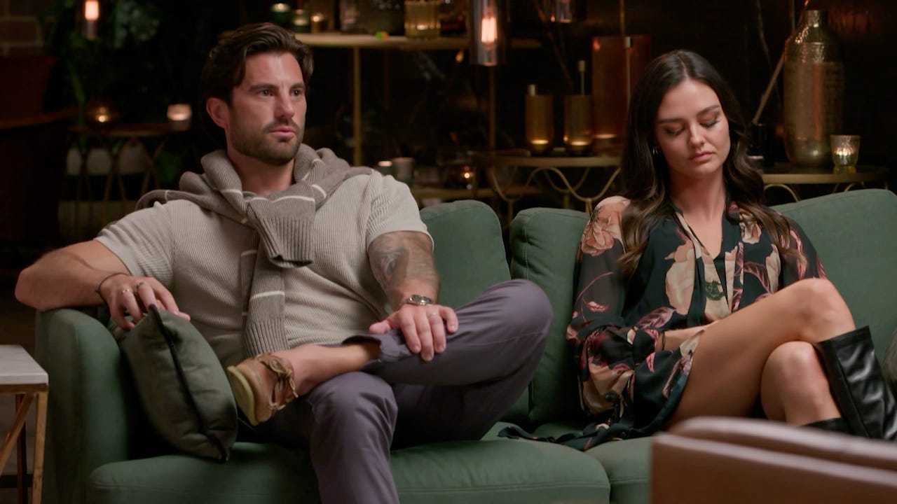 Eliot Donovan and Veronica Cloherty take the Commitment Ceremony couch on MAFS.