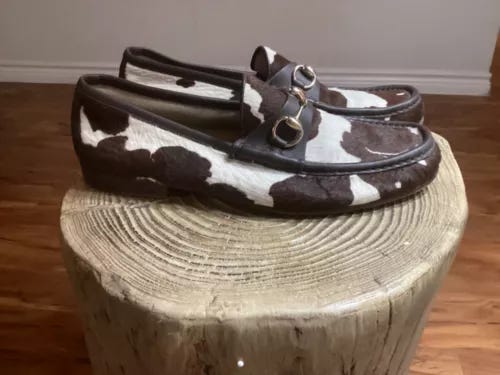 Extremely Rare Vintage Gucci Cowhide Horsebit Loafers - Picture 1 of 24