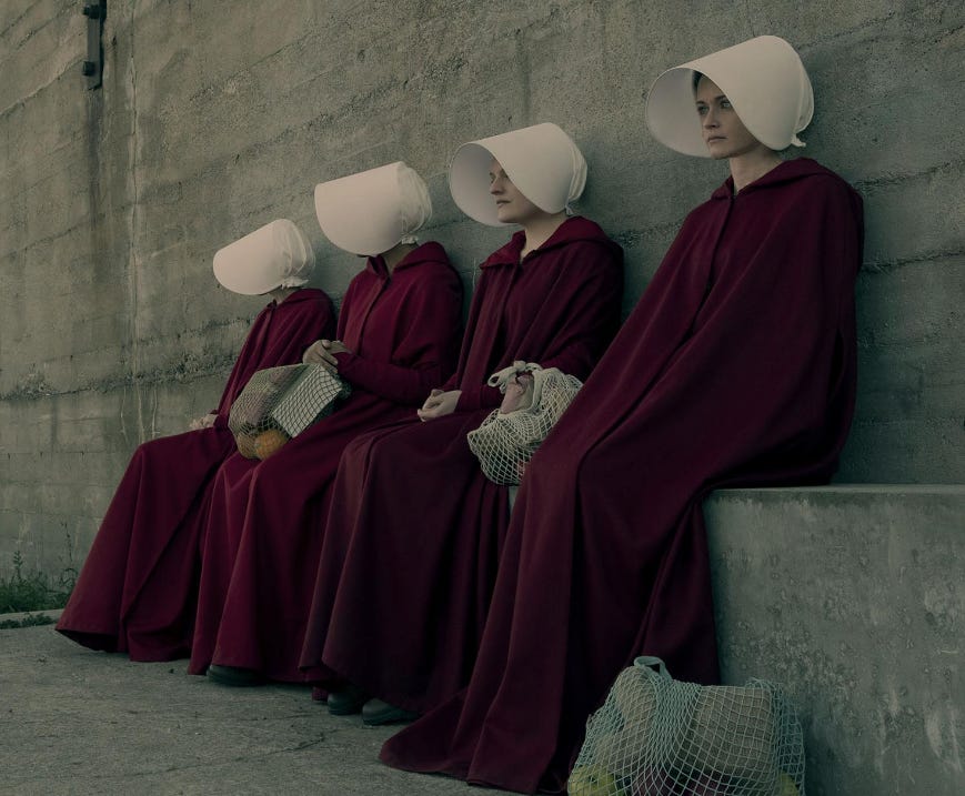 A still image from the show "The Handmaid's Tale."