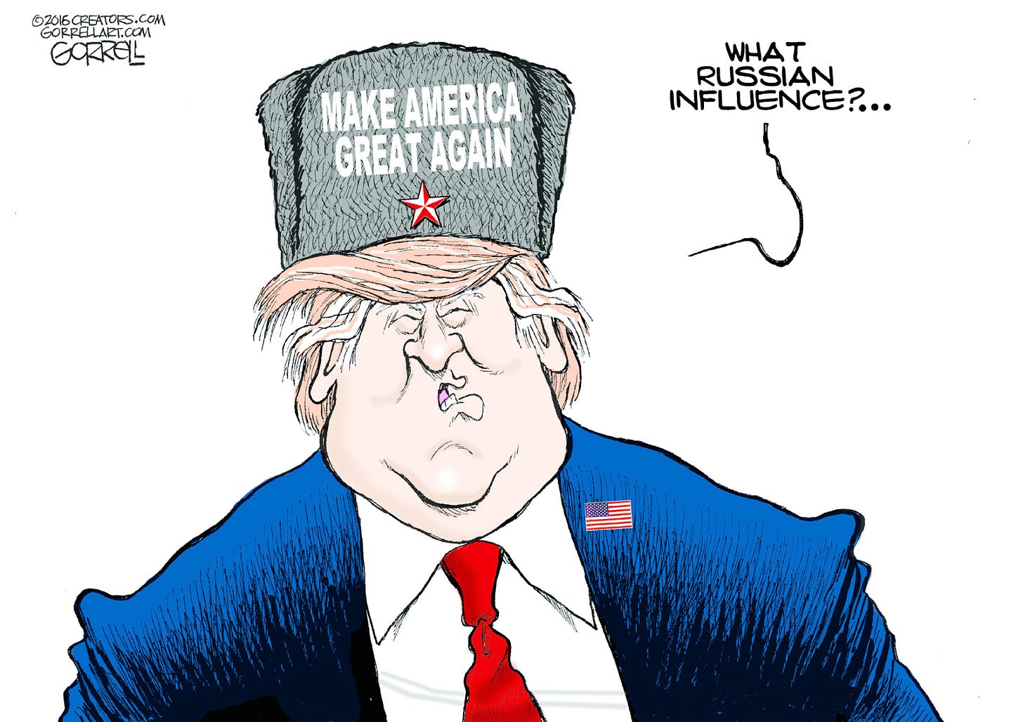 Political cartoon U.S. Russian influence Donald Trump | The Week