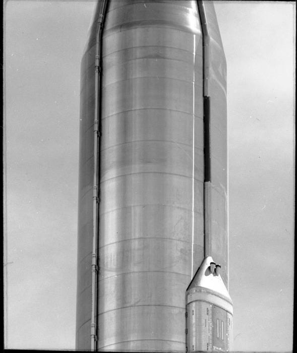 Silver Atlas missile on the launch pad at Cape Canaveral - from the SDASM archive in the Flickr Commons