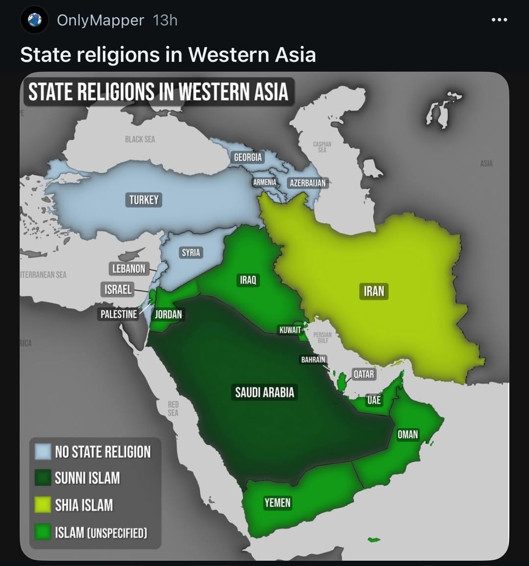 MAPPED: Islam as a State Religion in the Middle East MAPPED: Islam as a State Religion in the Middle East