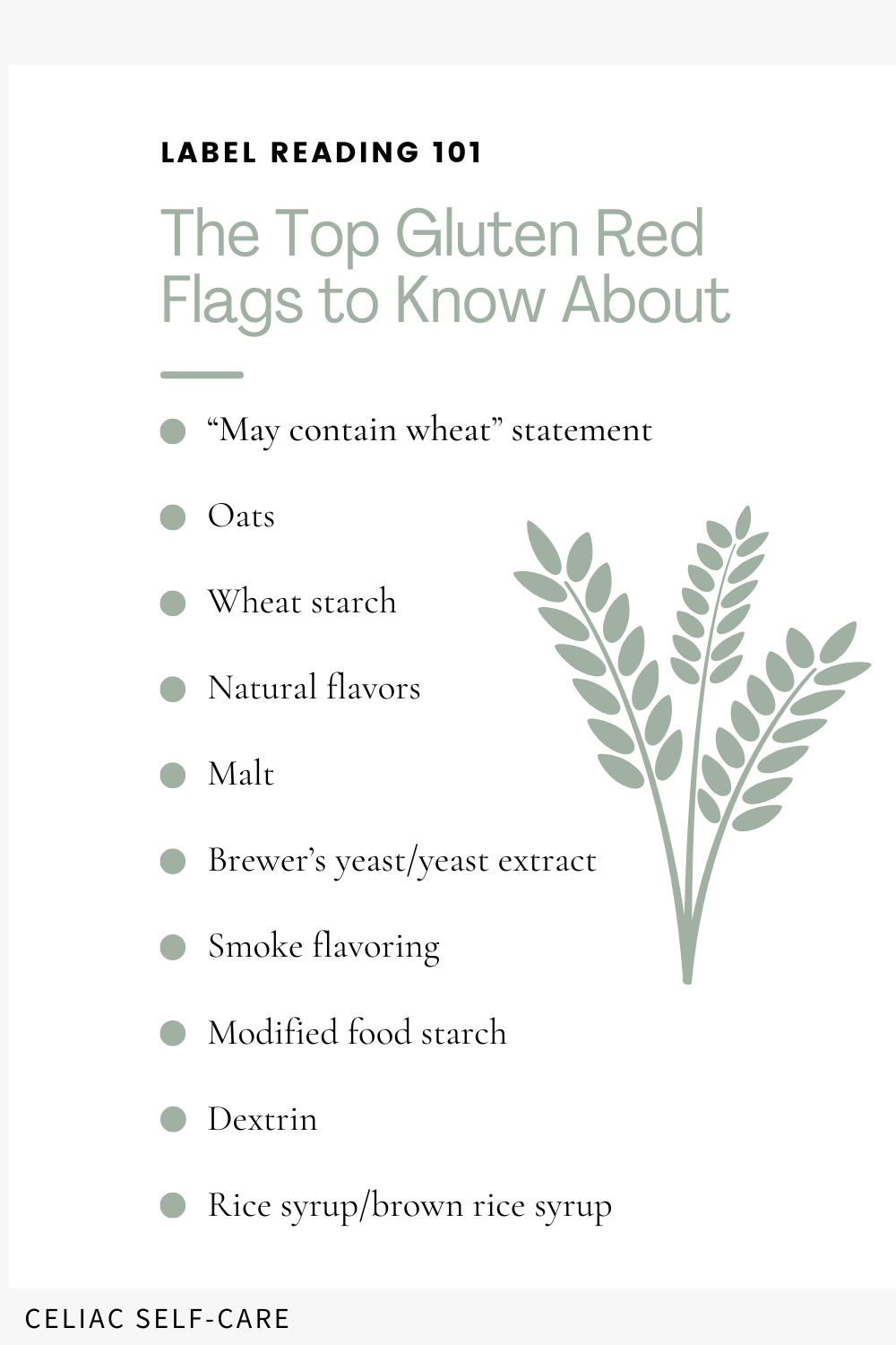 gluten red flags infographic