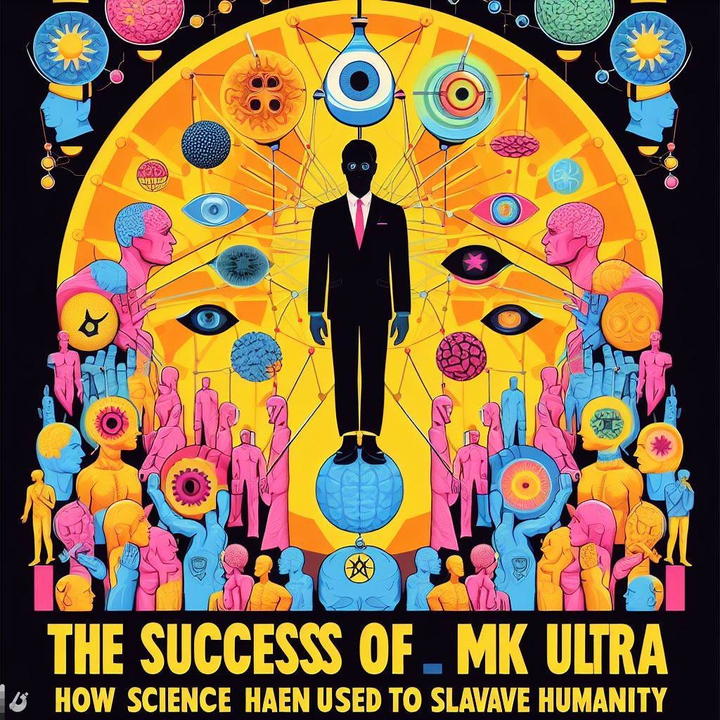 An image for the title and subtitle: The Success of MK Ultra, How Science Has Been Used To Enslave Humanity