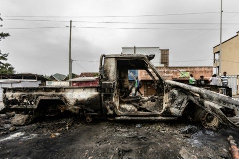 A man wounded during recent clashes in Goma