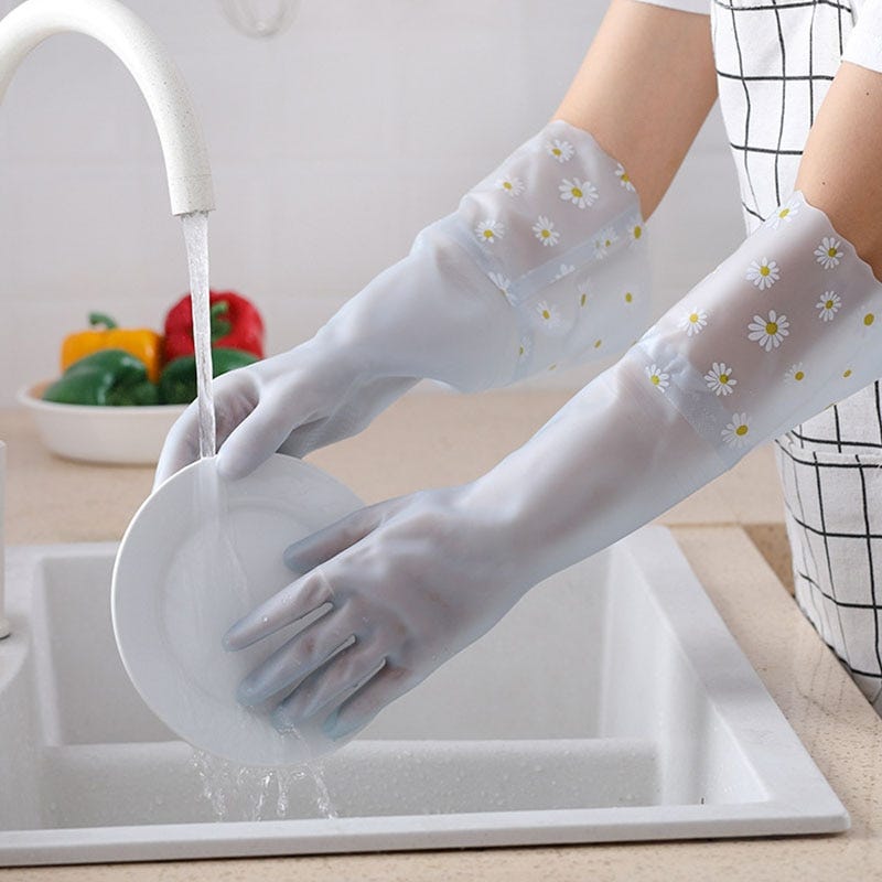 Rubber Gloves Washing Dishes | Gloves Cleaning Dishes | Dishwashing Gloves  Rubber - Household Gloves - Aliexpress