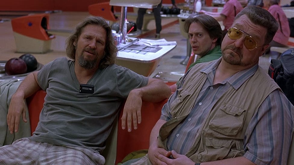 Jeff Bridges, Steve Buscemi, and John Goodman in The Big Lebowski.