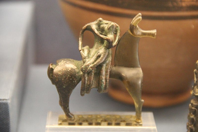 File:Ancient Greece Bronze Age Horse & Rider (27972223044).jpg