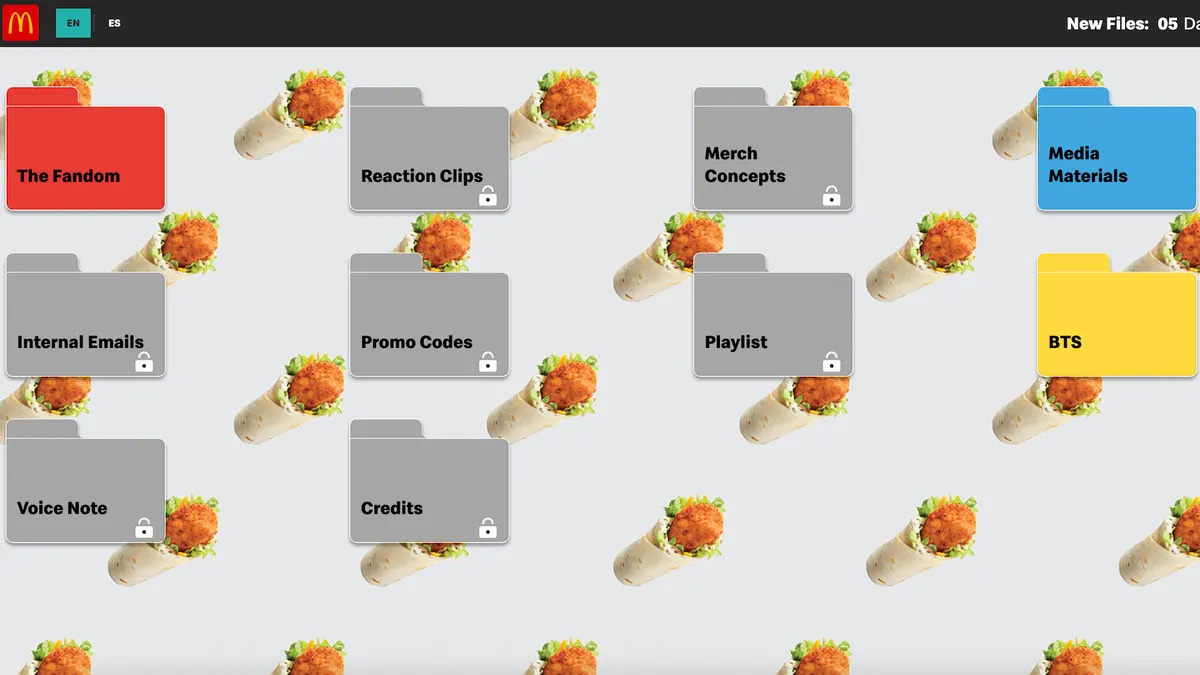 McDonald's Snack Wrap Files homepage