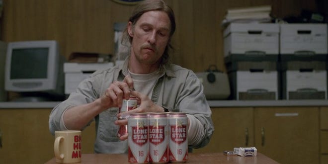 Lone Star beer in True Detective