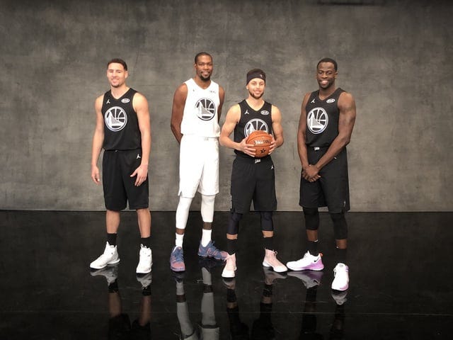 r/JustKlayThings - Klay during the Warriors' All Star Photo.