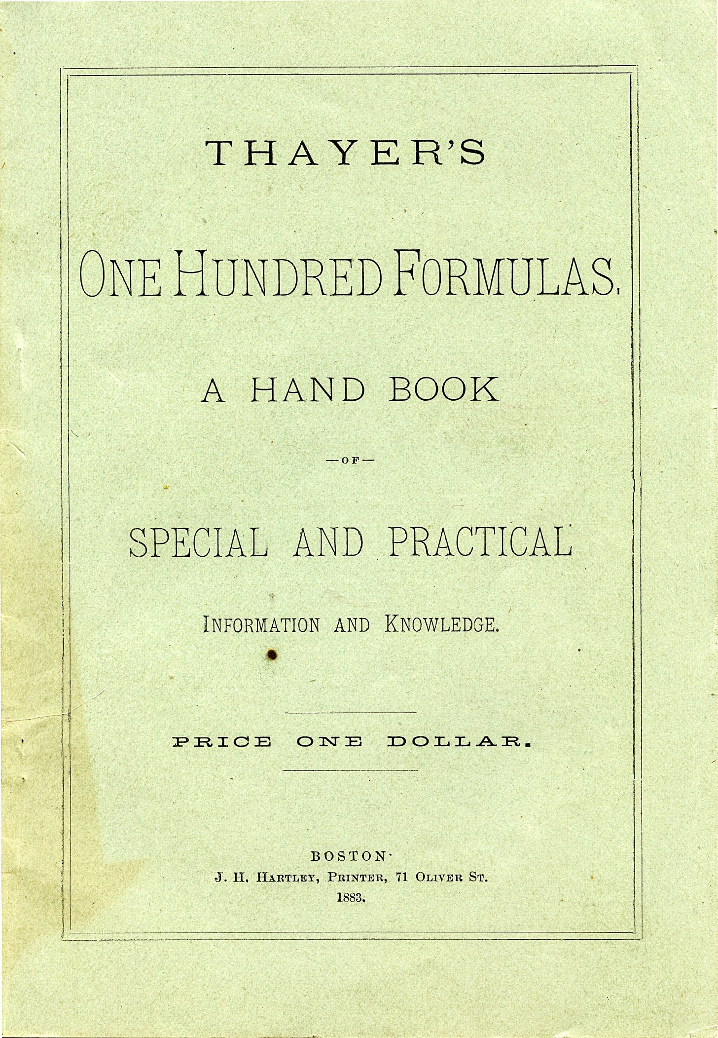 One Hundred Formulas book