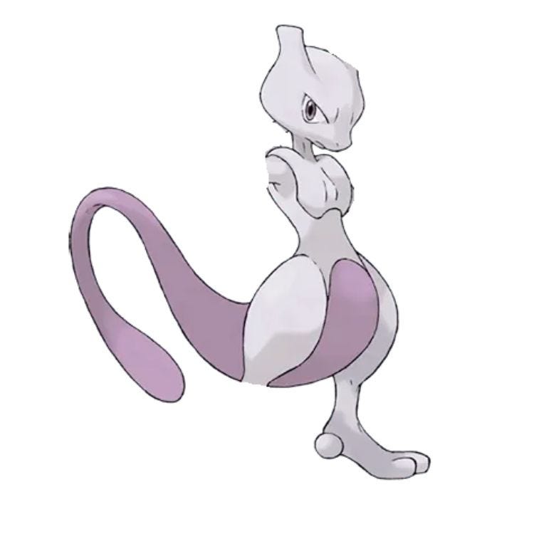 half a mewtwo with one arm, leg and horn missing