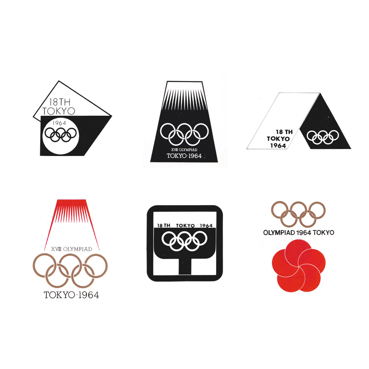 Logo concepts for the 1964 Olympic Games in Tokyo