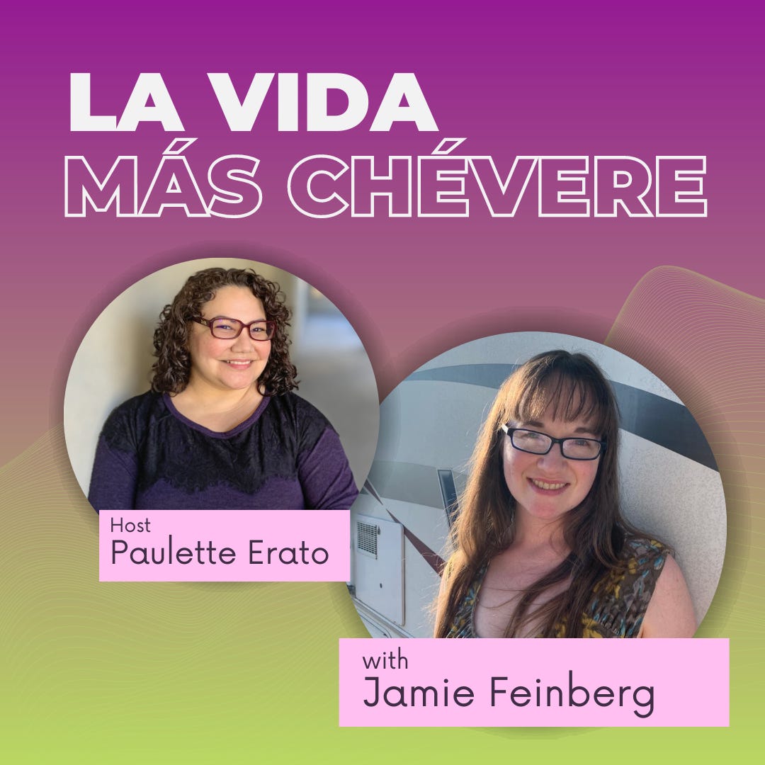 Two guest photos side by side on a pink and green background with LA VIDA MAS CHEVERE superimposed