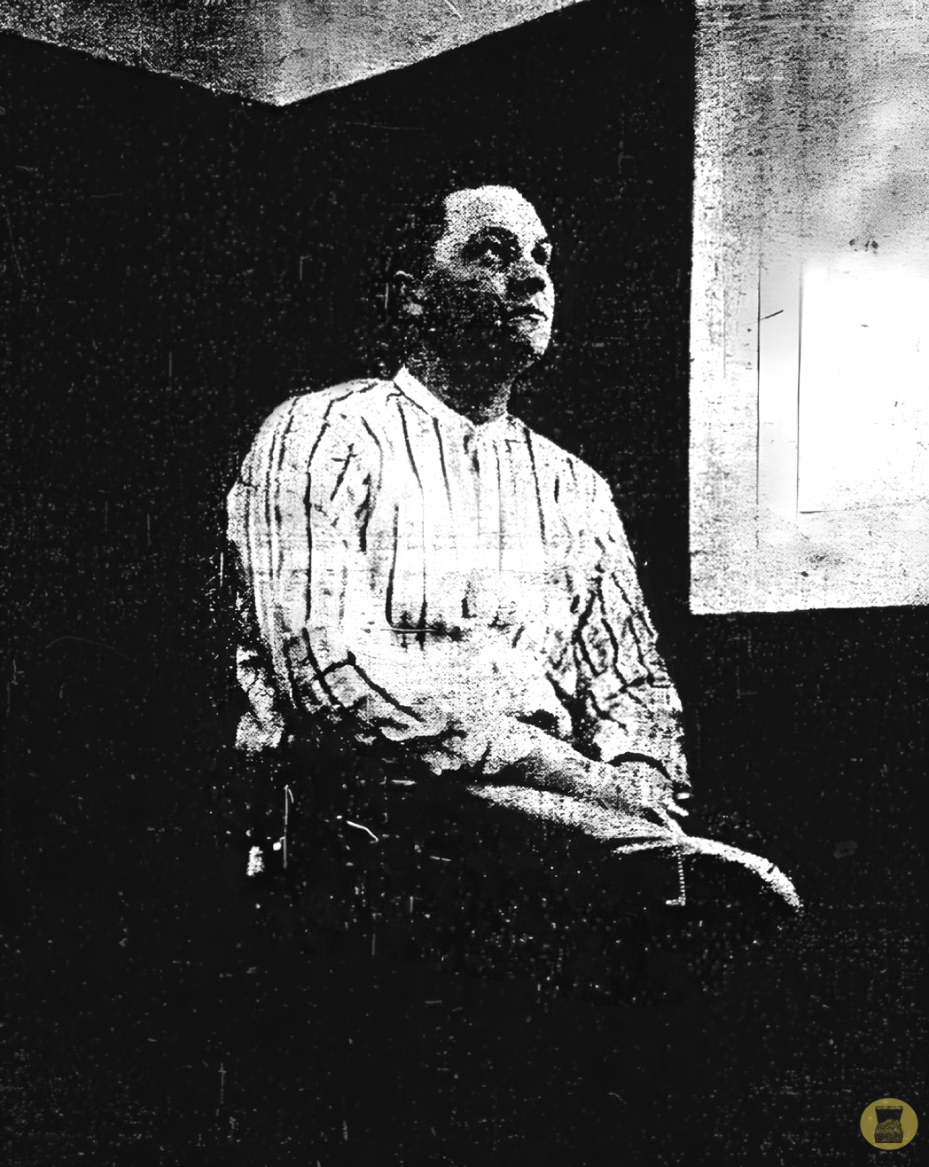 “Charles Douthitt photographed in Death Cell at Eddyville Prison”, Kentucky Courier-Journal, 28 March 1920 (enhanced)