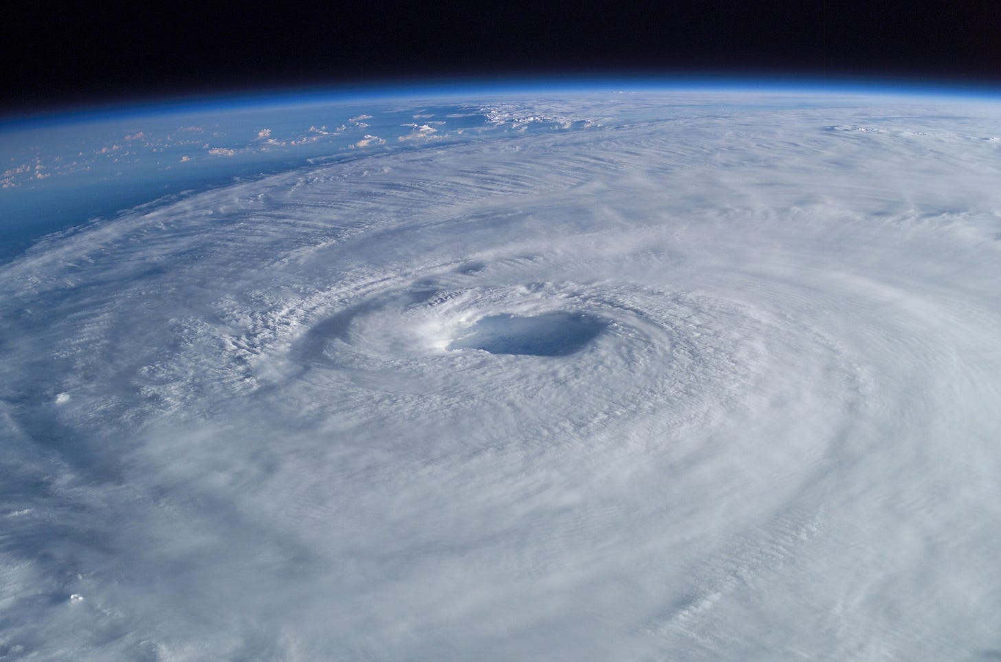 Image of a hurricane as taken from a satellite