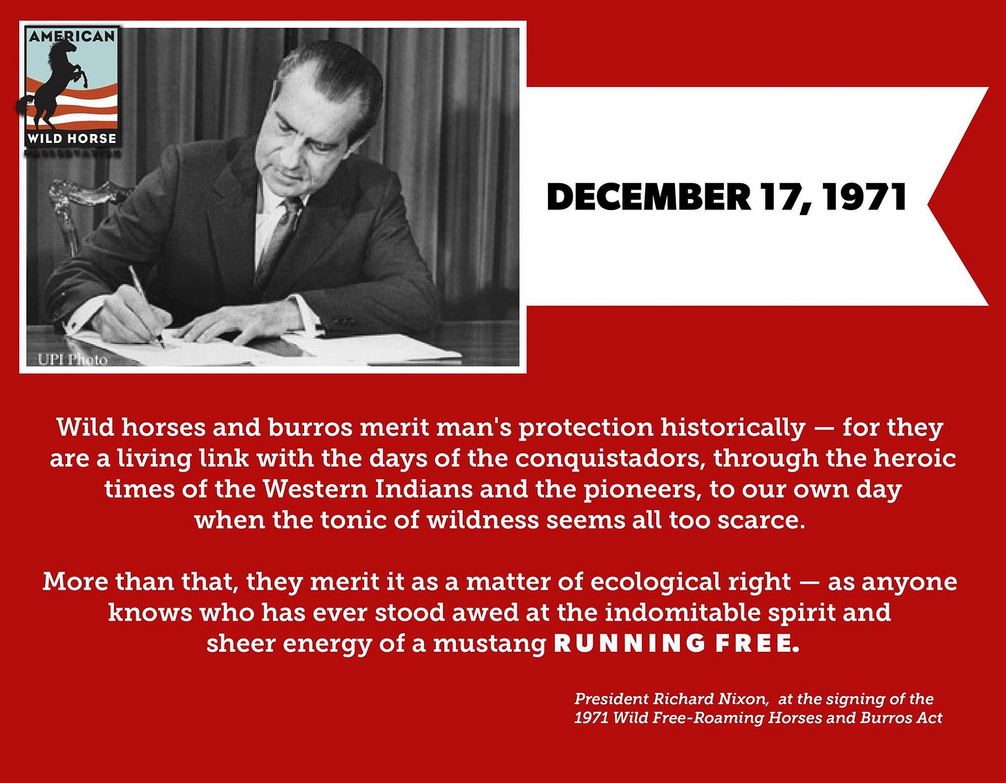 American Wild Horse Campaign on X: "Today we celebrate the 45th anniversary of the signing the Wild Free Roaming Horses and Burros Act of 1971! https://t.co/rOmQ5extQK" / X American Wild Horse Campaign on X: "Today we celebrate the 45th anniversary of the signing the Wild Free Roaming Horses and Burros Act of 1971! https://t.co/rOmQ5extQK" / X