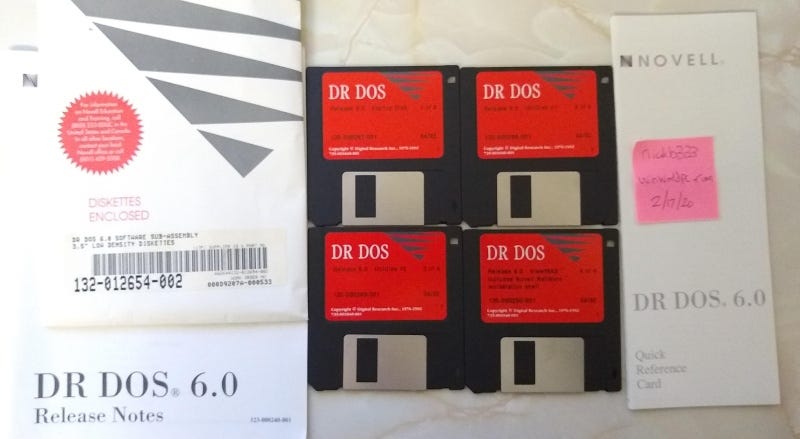DR DOS 6 disks and notes