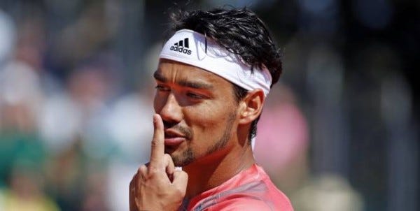 fabio fognini defeats grigor dimitrov 2015 rome masters open