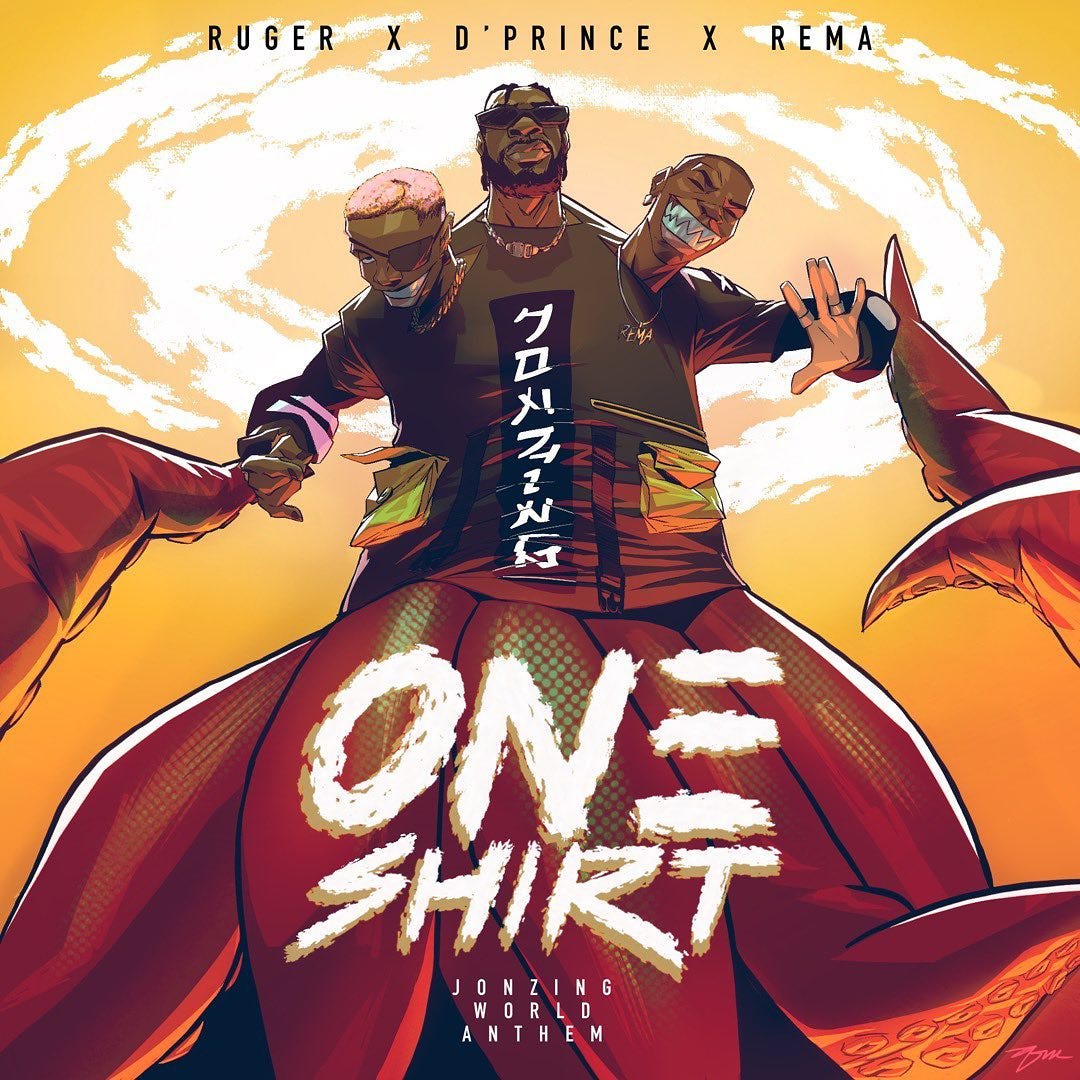 JONZING WORLD ANTHEM 'One Shirt' Cover Art designed by Sorunke Quadri Qvxdri