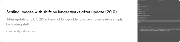 Scaling Images with shift no longer works after update (20.0)