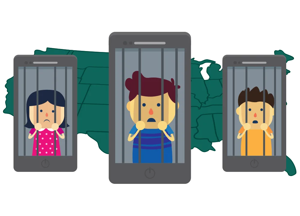 Children imprisoned by phones