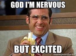 god i'm nervous, but excited - Brick Tamland Anchorman - Meme Generator
