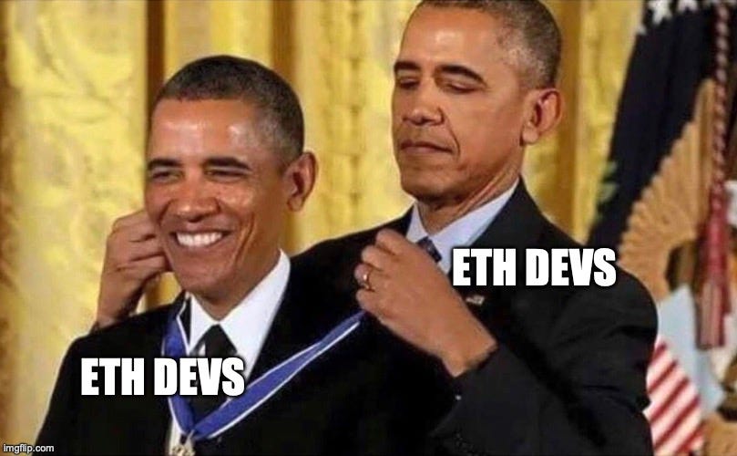 obama medal |  ETH DEVS; ETH DEVS | image tagged in obama medal | made w/ Imgflip meme maker